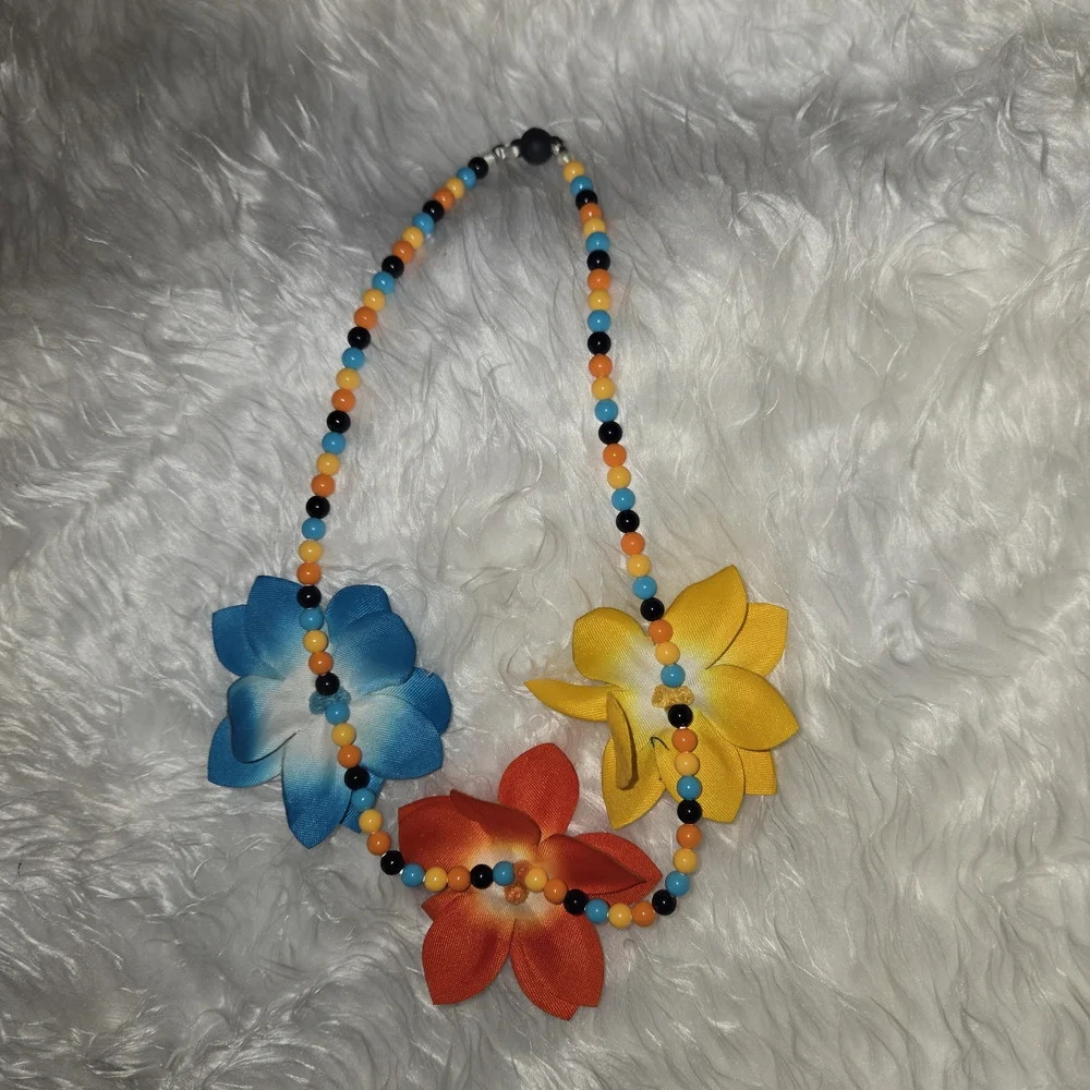 Gymboree Colorful Tropical Bloom Floral Kids Necklace Vintage Necklace